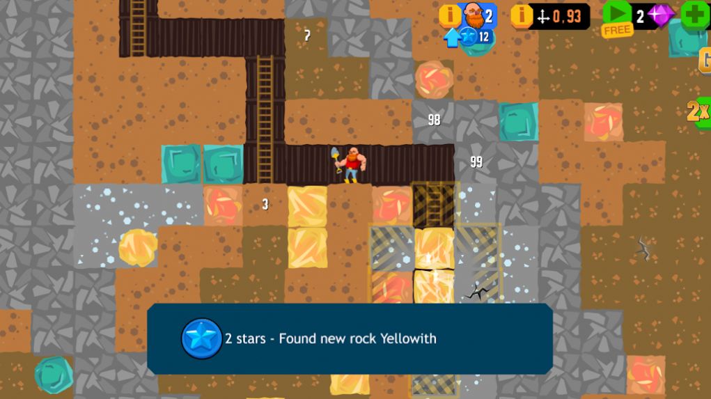 地底光頭挖礦游戲