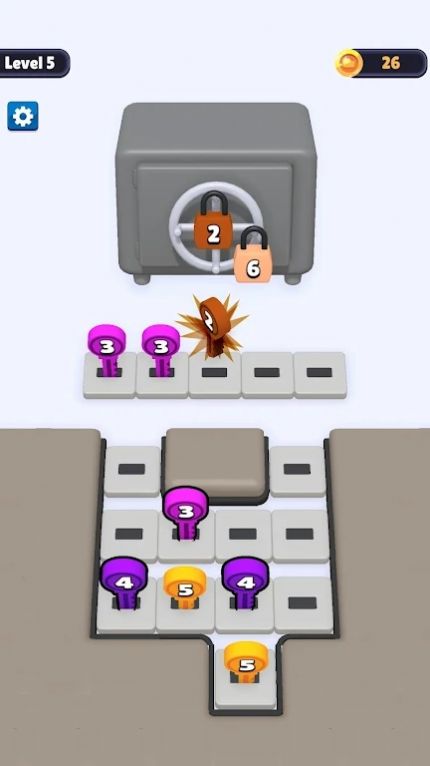鑰匙堵塞排序游戲手機版