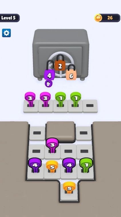 鑰匙堵塞排序游戲手機版